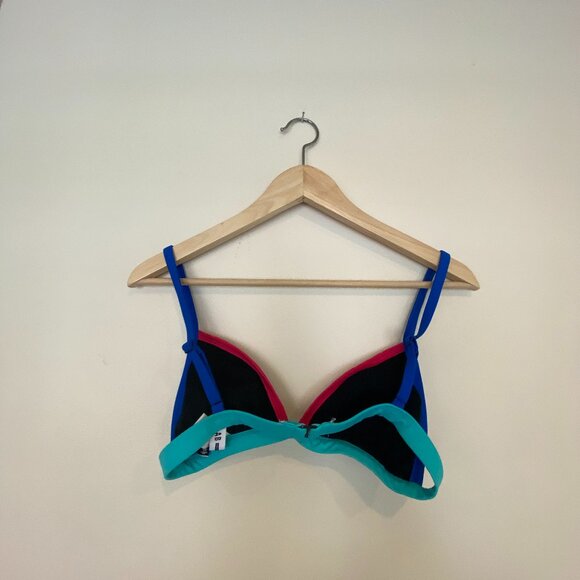 Lord and Taylor Design Lab Colorblock Bikini Top - Picture 4 of 5